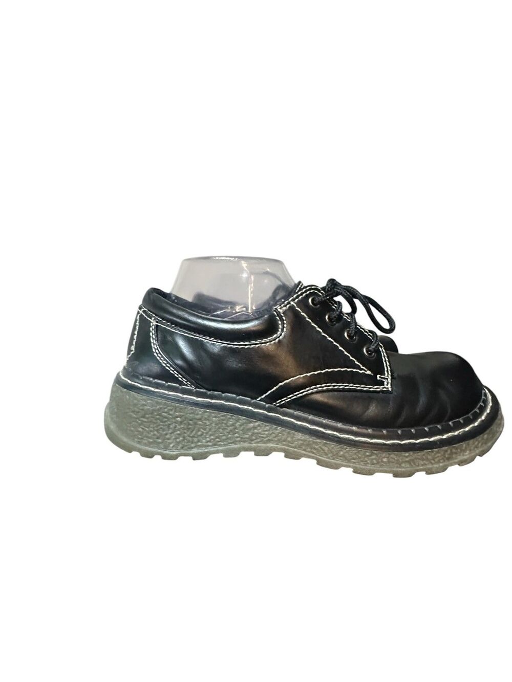 L.A. Underground Faux Leather Platform Shoes Womens Sz 8.5 Black Y2K Vintage